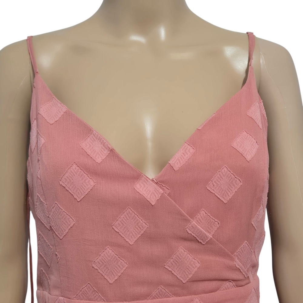 Dynamite Peach Color Fit-and-Flare Textured Pattern Strappy Mini Dress Medium - Picture 10 of 13